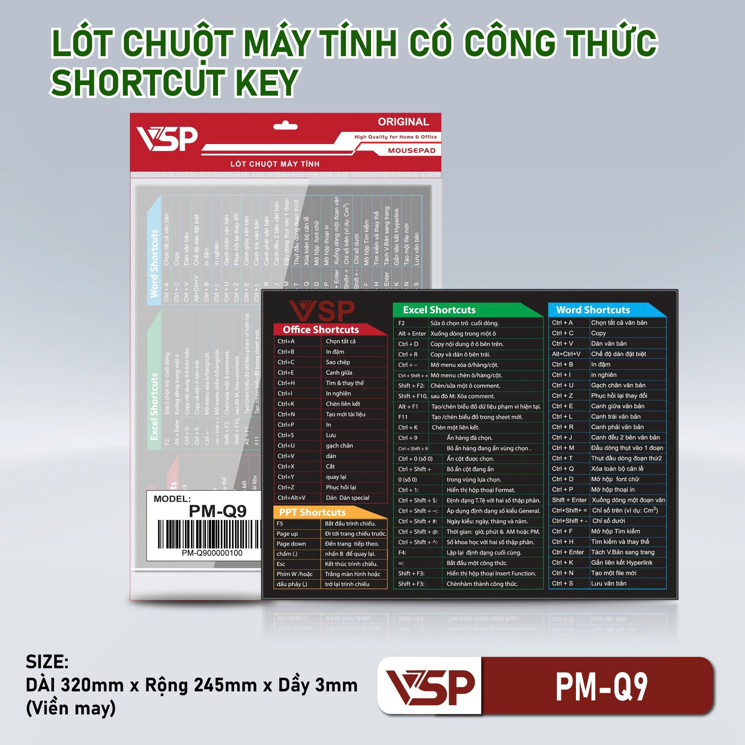 Lót chuột VSP PM-Q9 Công thức